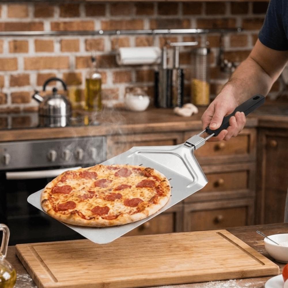 Metal Non-Stick Pizza Shovel Long Handle Pizza Transfer Tray Pizza Peel  Homemade Baking