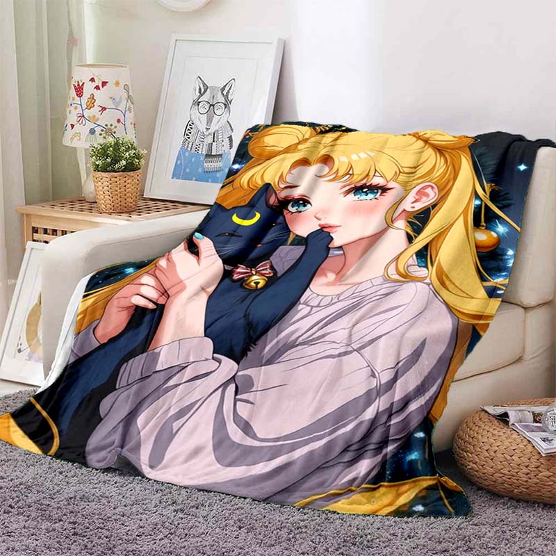 Various styles of Sailor Moon anime character blankets are suitable for use on beds, in bedrooms, on sofas, picnics, and other 1