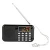 Digital Radio Mini Portable Radio Subwoofer Card MP3 Player Bass Speaker for SeniorBlack
