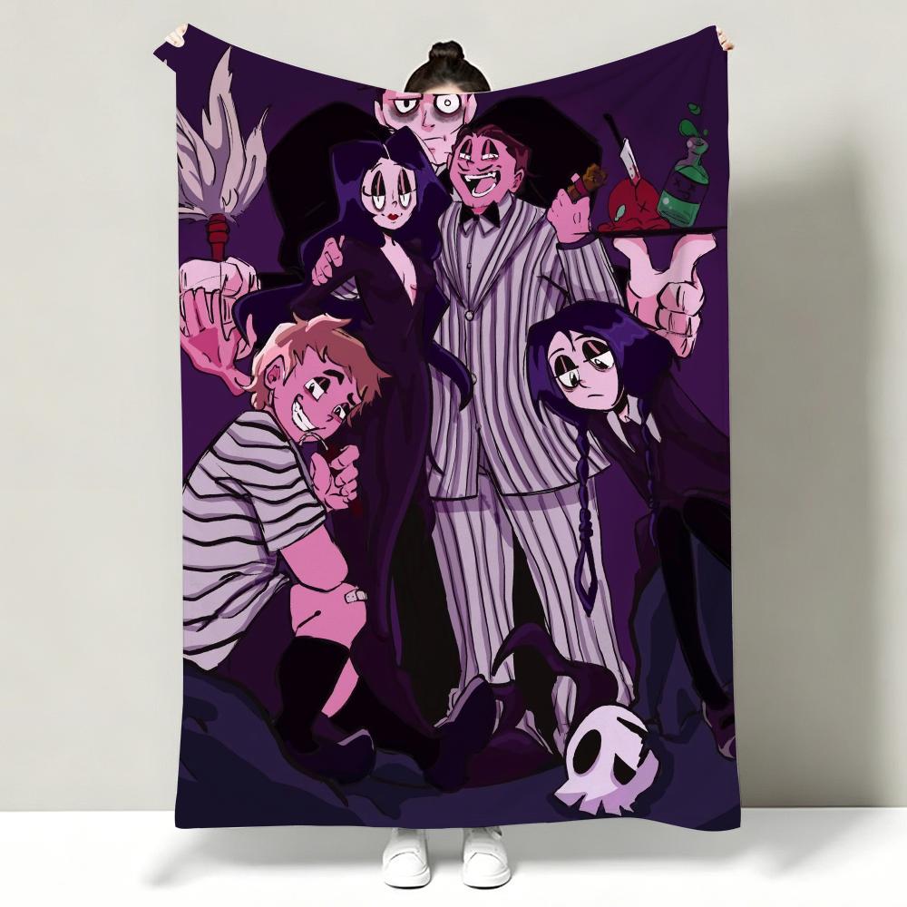 TThe AAddams Family Throw Soft Warm Flannel Throw Blanket Multiuse for Sofa Bed Office Nap