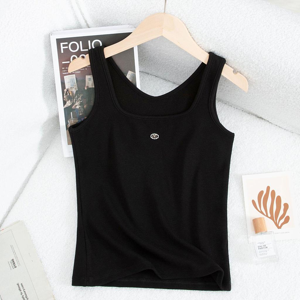 Women's Square Neck Ribbed Camisole - Sexy Slim Fit, Warm Sleeveless Autumn/Winter Top