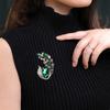 Women Brooch Faux Crystal Decor Anti-slip Wear-resistant Suit Coat Collar Hat Scarf Decoration Clothes Pin Prom Party Garment Jewelry