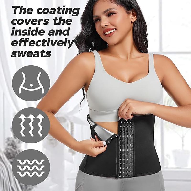 Women's Four-Row Hook-and-Eye Silver Latex Waist Trainer Body Shaper for Tummy Control