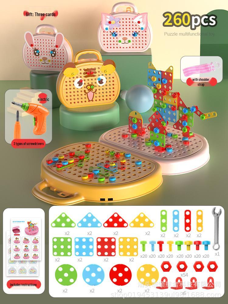 2025 Children's Educational Screw Assembly Toy with Electric Drill: Intelligence Disassembly Toolbox for Boys and Girls