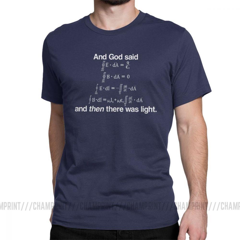 

Men s And God Said Maxwell s Equations T Shirt Science Physics Geek T-Shirts Mathematics Tops Equation Nerd Cotton Tee Shirt 4XL