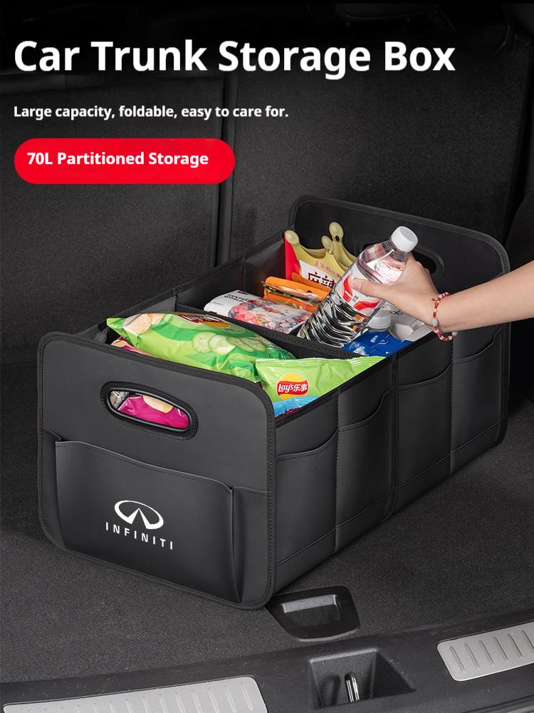 Car Trunk Storage Box Large Capacity Storage Bag Leather For Infiniti Q30 Q80 Q70 Q60 Q50 QX60 QX50 QX80 QX55 QX70 ESQ EX dzm3