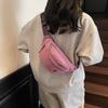 Grid Pattern Waist Bag Multiple Pockets Fashionable Crossbody Bag for Women Street Style Accessory