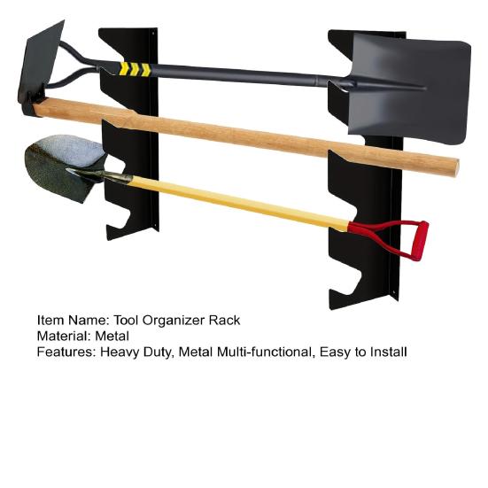 2 st Väggmonterad Verktygsorganisatorställ Kraftig Metall Multifunktionell Garage Förråd Trädgårdsredskap Förvaringshållare