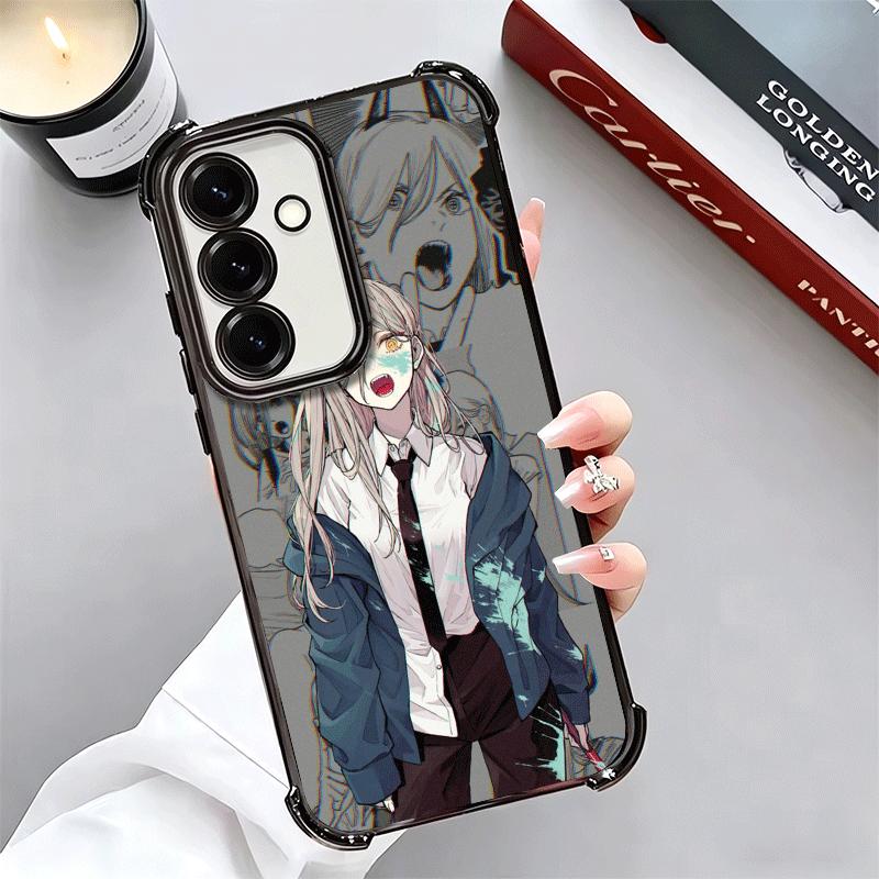 Anime Character Power CSM Plating Phone Case For Samsung A17 A07 A37 A57 A16 A56 A15 A55 A14 A54 A13 A53 A26 A36 A25 A35 A24 A34