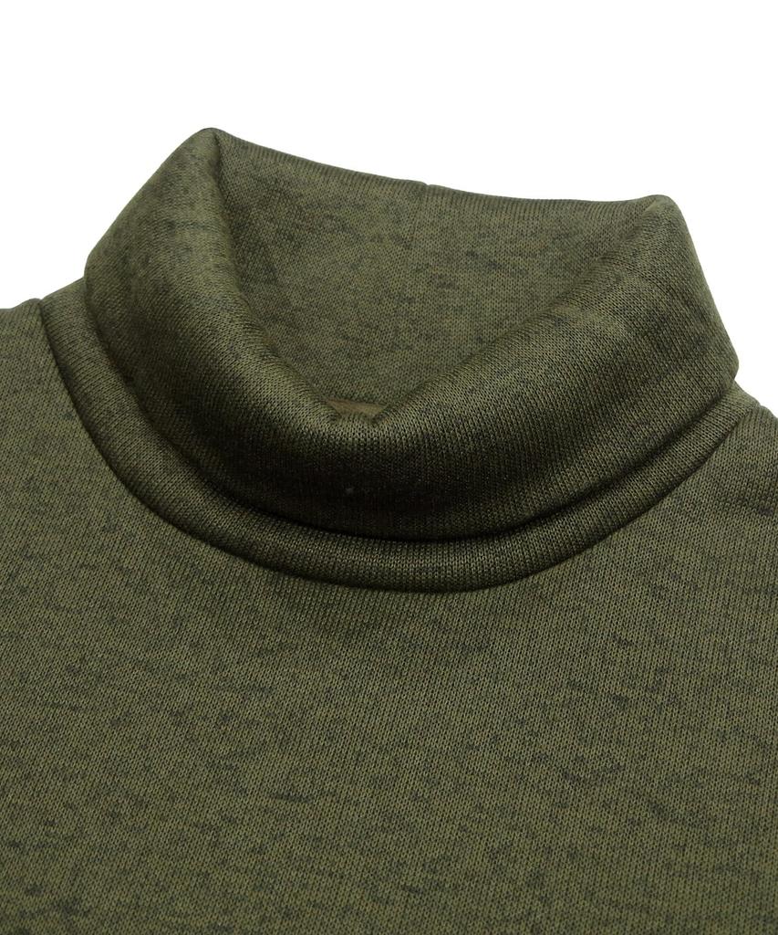Morgan Knit Fleece Turtleneck in Heather Khaki J.E.