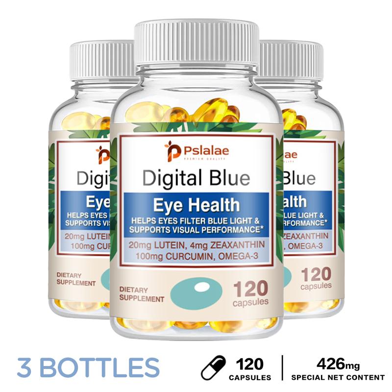 Pslalae 20mg Lutein, 4mg Zeaxanthin, 100mg Curcumin and Omega-3 - for Eye Health