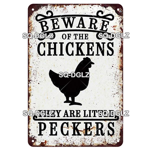 SQ-DGLZ Placă metalică vintage de avertizare Ouă de găini Placă de tablă Placă pentru magazin Home Bar Decor de perete Autocolant Placă de decorare Poster