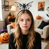 Halloween Photo Booth Props Bat Headband, Felt Glitter Hairband Bling Texture Hair Hoop for Costume, Festival Masquerade Party Prop Headband