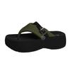 Summer new leopard print thick-soled flip-flops women wear pinch feet beach muffin bottom Roman cool slippers women