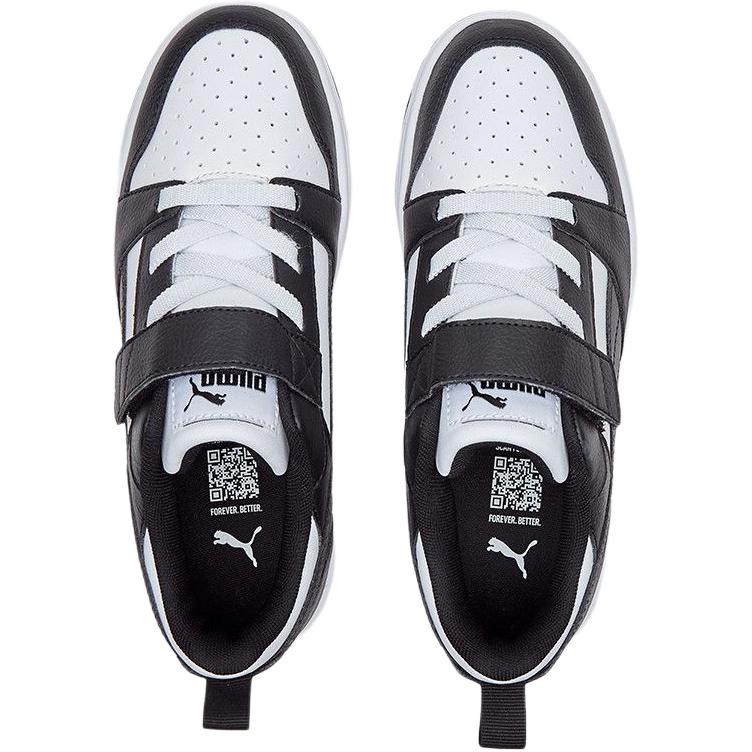Puma Rebound V6 Lo Ac Versatile Comfortable Low-Top Kids Skate Shoes Kids Sneaker Black White 404316-01