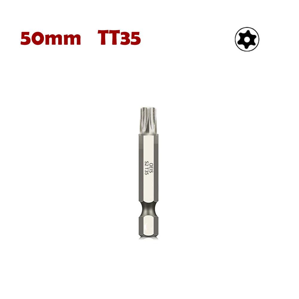 50mm magnetický dutý šroubovák Torx bity 1/4 palcové elektrické šroubováky ze slitinové oceli se šestihrannou stopkou hlava T7-T40