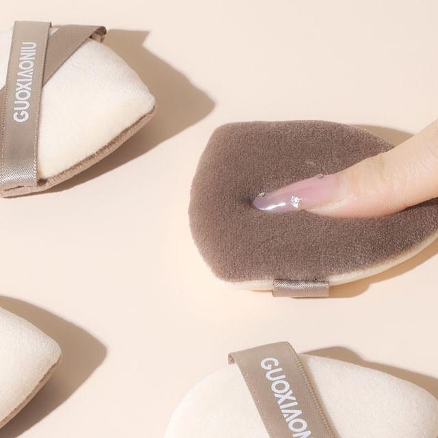 AME - Набор из 3 шт.: Пуховка (Различные дизайны) Set of 3 - Light Coffee & Beige