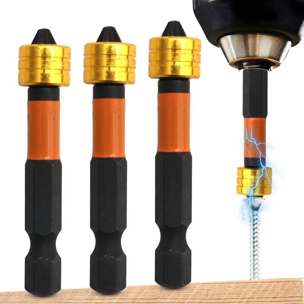 6/10Pcs S2 Zinc Zinc Alloy Steel Magnetic Screwdriver Bits 50mm Length Screw Setter Bits Locating Screws