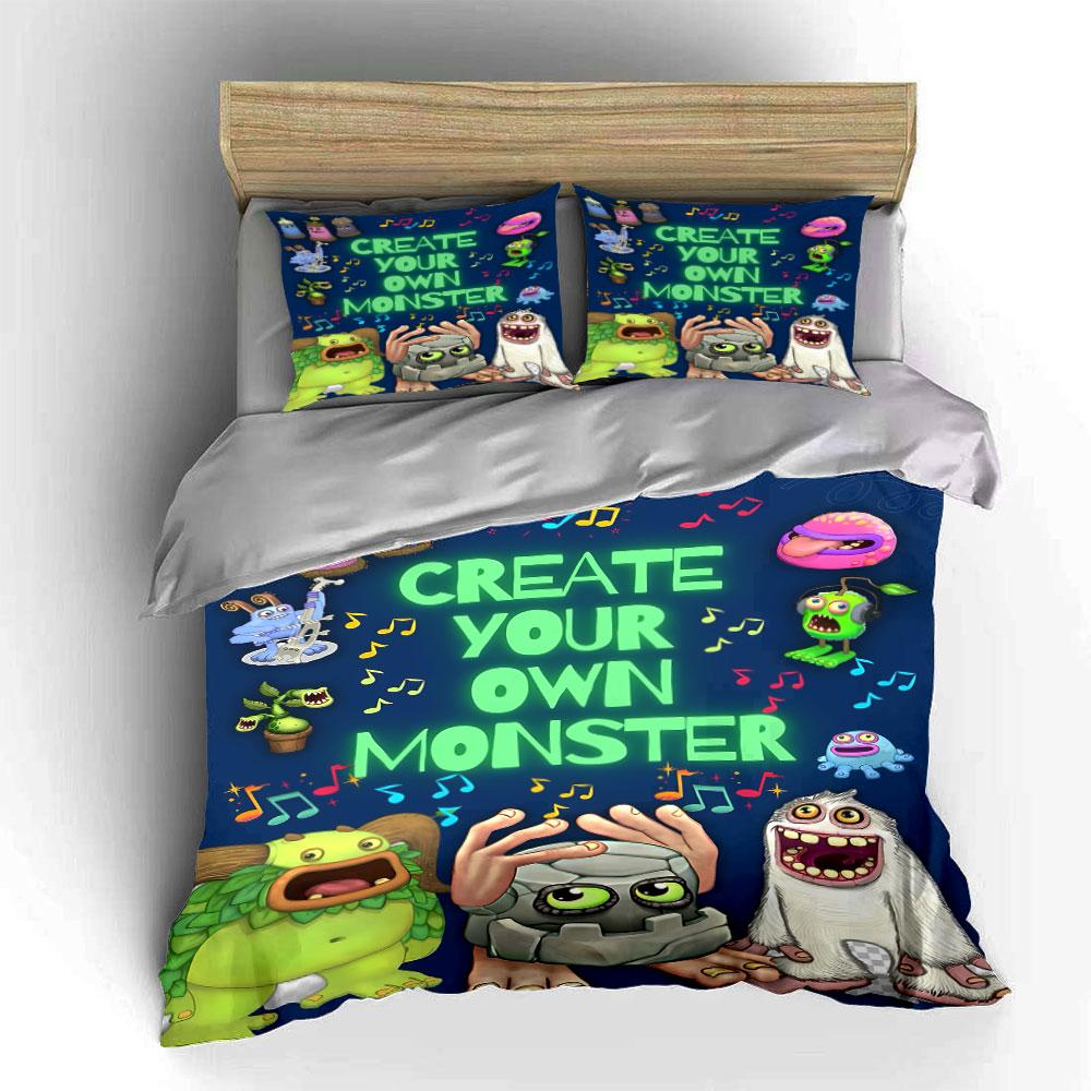 Colorful monsters and music. Bedding sets Duvet cover sets Duvet covers Pillowcases(1*Duvet Cover 2*Pillowcases without duvet insert)
