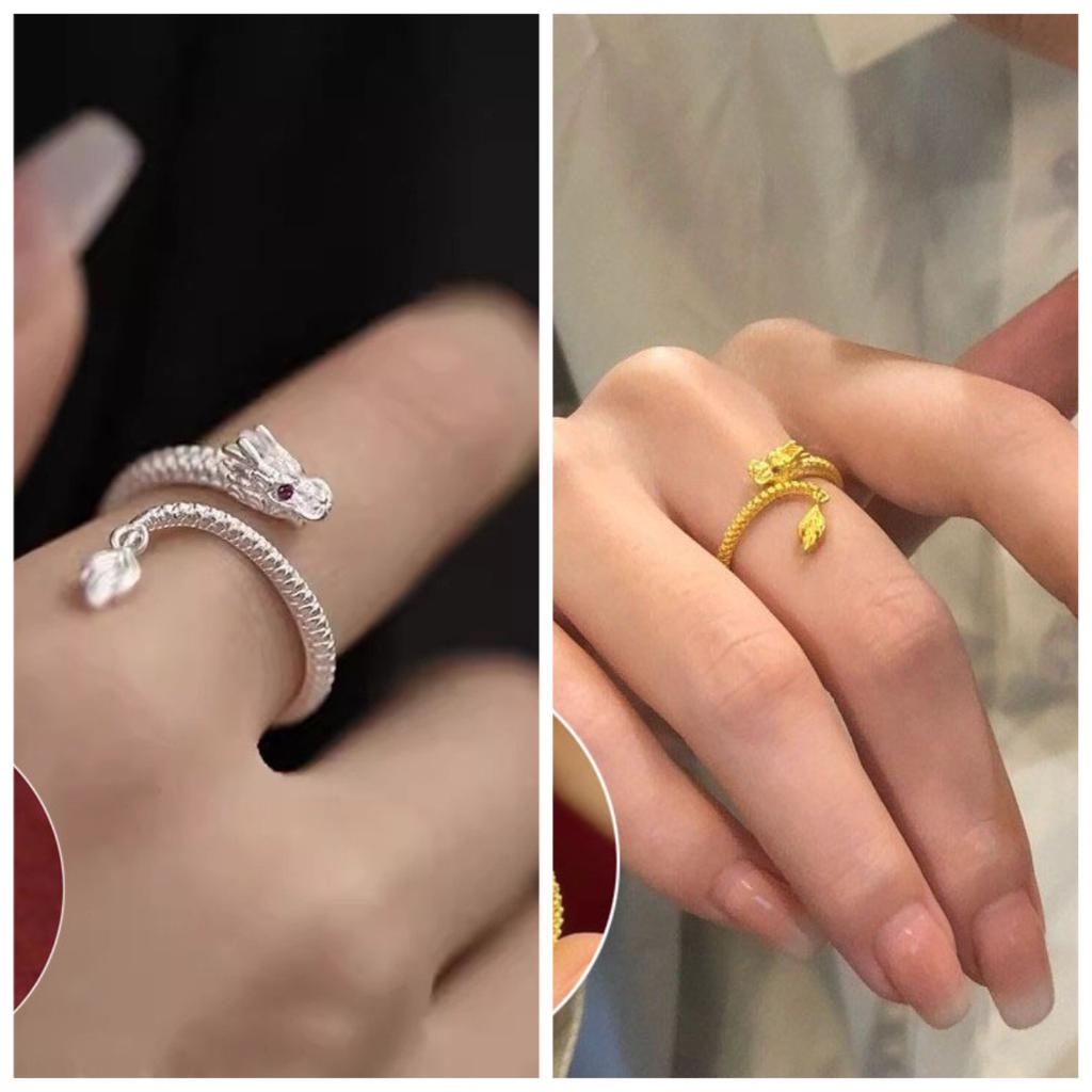 Silver Color Ring for Women Girl Jewelry Geometry Hollowed Out Design Overlapping Simple