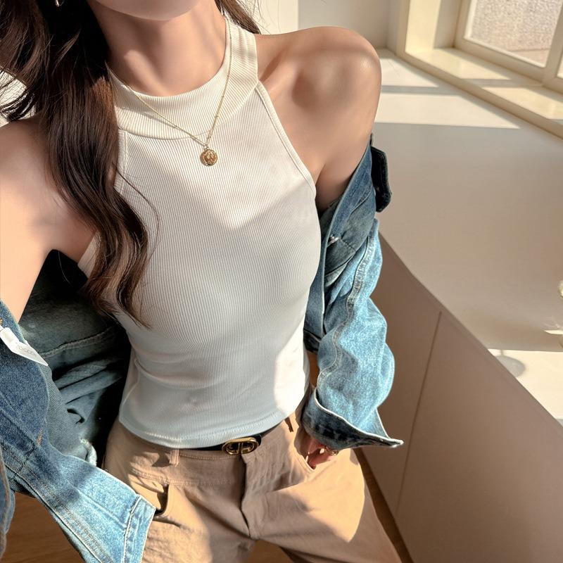 Round Neck Sleeveless Sexy Spring and Summer Camisole Tops for Women