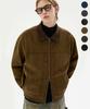 TRILLION Corduroy Collar Denim Zip-Up Work Jacket_6 Colors