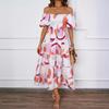 European and American Off-the-Shoulder Puff Sleeve A-Line Summer Dress for Women