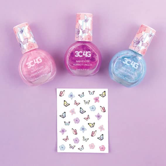 Kids Cosmetics 3 Nail Polishes Beautiful Nail Polish Trio MIR COLORS Hanayama 078658 - Water-Soluble - - -