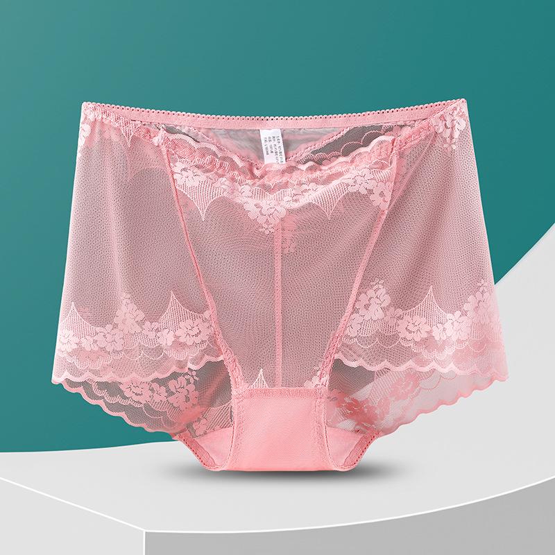 

Кружевные женские бесшовные трусики с высокой талией и контролем живота - Большой размер, Дышащие XXL