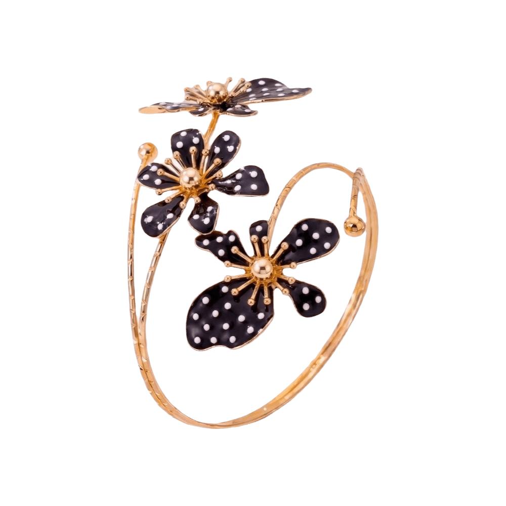 Retro Blumenarmband Verstellbares Florales Armband Modeaccessoires Offener Armreif Party