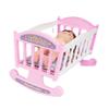 Pretend Play Baby Doll Rocking Bed Infant Carriage Doll Rocking Crib Baby Bed Cradle  Girls Gift