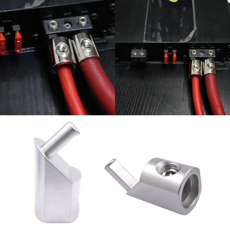2 Pack 1/0 Gauge To 4 Gauge Wire Reducer Car Audio Power/Ground Amp Input Reducer Adapter Aluminum for Automotive- Audio