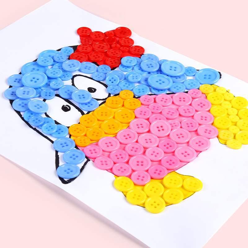 Colorful Resin Buttons for Kids' Creative DIY Projects and Pasting Painting