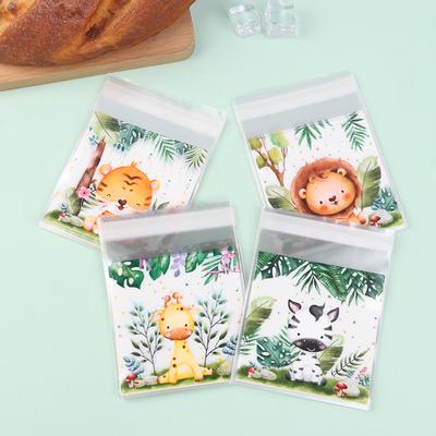 50 buc./sac. jungle animal auto-etanșare biscuiți bomboane pungi Wild One tema safari pentru petrecere de aniversare decor copii baby shower saci cadou