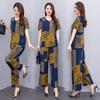 Damesbroeksets Casual zomer 2-delige sets Dames Elegante losse broek met wijde pijpen en blouse met korte mouwen