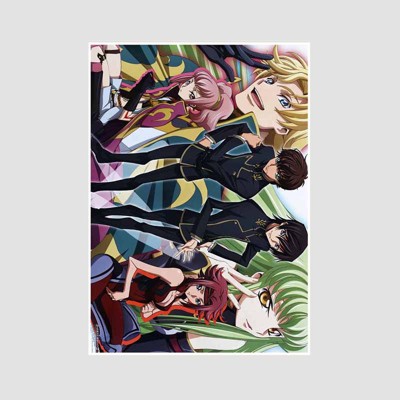 

White Paper Класичне аніме Code Geass Lelouch of The Rebellion Плакат Ретро Плакати та принти Малюнок Wall Art Decor DIY Home Room Decor Painting 30x21cm