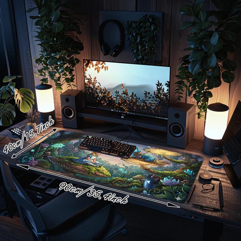 1Pc Alice Wonderland Gaming Mouse Pad Keyboard Desk Mat Non-slip Rubber Lock Edge Waterproof Computer Mousepad for Office Home Decor Y1203