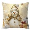 1PC Flax Christmas Pillow Cover Santa Claus Elk Comfortable Xmas Tree Pillowcase Breathable Soft Cushion Slipcover