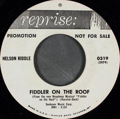 7inch Record NELSON RIDDLE - Fiddler On The Roof 0319PROMO Reprise Records 1964 US Jazz Used