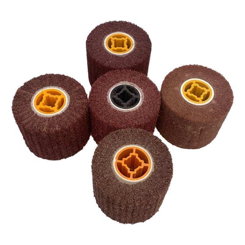 Brushed Stainless Steel & Nylon Fiber Polishing Disc with Cross Core