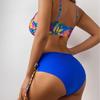 2026 European Sexy Lace-up High-waisted Print Bikini Swimsuit