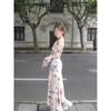 Retro super good-looking dress butterfly print slim-fitting hip-wrapped versatile long skirt spring and summer