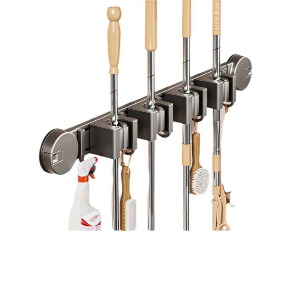 Wall Mounted Mop Clip with Hook Hook Shelf Multi Functional Broom Storage Rack  Home Storage