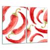 Glas-Schneidebrett 2x 30x52 Paprika