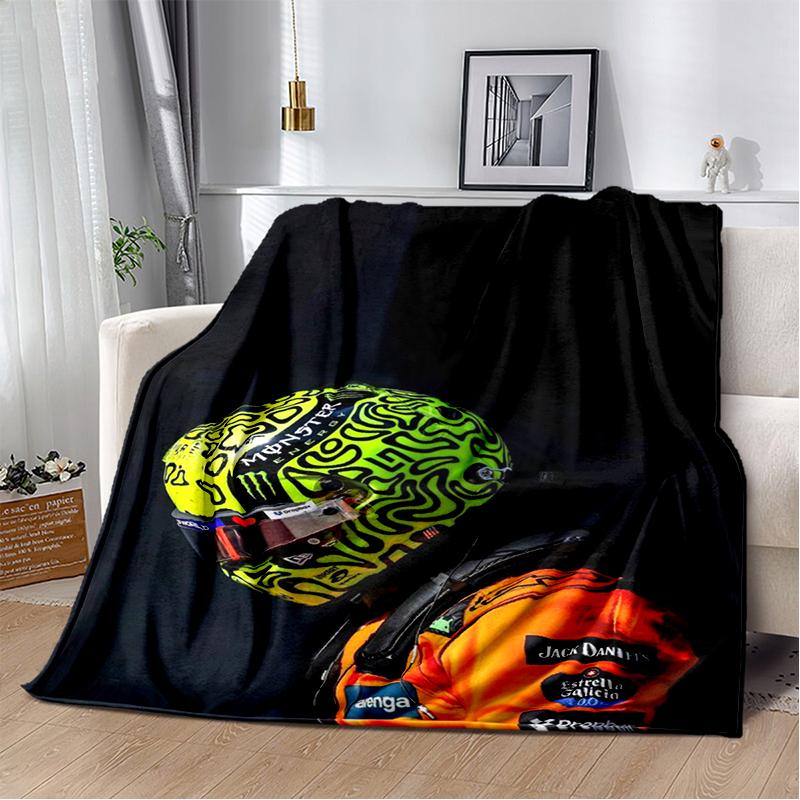 Manta Suave de Felpa Lando Norris Piloto F1, Manta de Franela Manta de Tiro para Sala de Estar Dormitorio Cama Sofá Oficina Cubierta Regalo