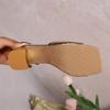 Fashion Plus Size Luxury High Heels Sandals Women Gold Pu Leather Square Toe Party Slippers Summer Comfort Non Slip Square Heels Sandals