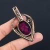 Pink Flash Labradorite Gemstone Handmade Jewelry Pure Copper Wire Wrapped Pendant