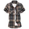 2026 Men's Plaid Casual Short Sleeve Shirt with Double Pockets - Summer Fashion, Large Size
