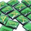 25Pcs Rune Chakras Runes s,Crystal Rectangle Shaped Pendant Decor