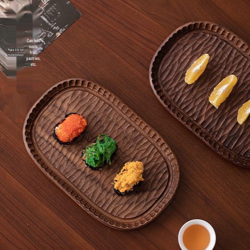 ZISIZ Handmade Black Walnut Wood Serving Plate
